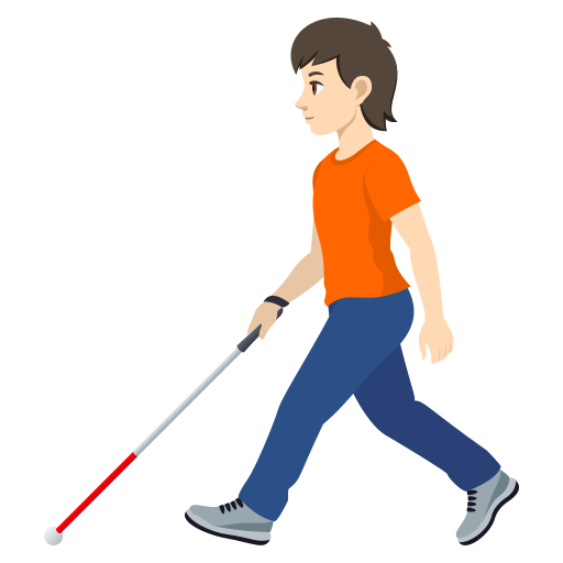 Pessoa Com Bengala Para Cego: Pele Clara para JoyPixels 10.0