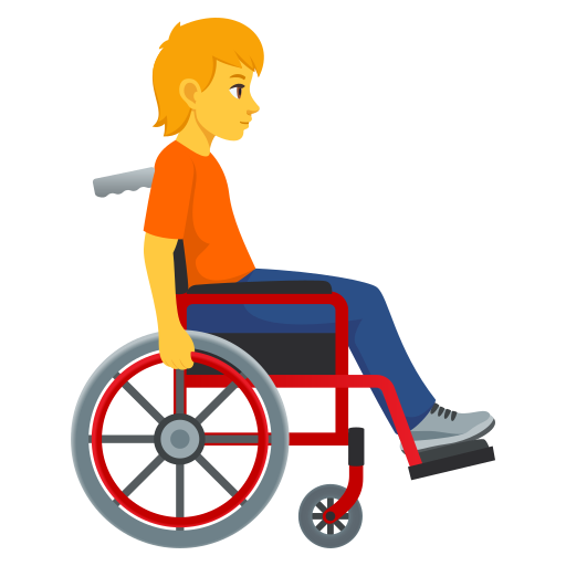 <p>Pessoa em cadeira de rodas manual: voltada para a direita</p> para JoyPixels 10.0