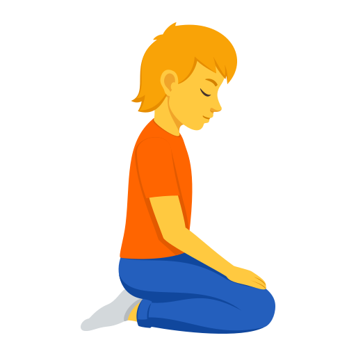 Pessoa ajoelhada de frente para a direita para JoyPixels 10.0