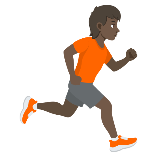Pessoa correndo de frente para a direita: tom de pele escuro para JoyPixels 10.0