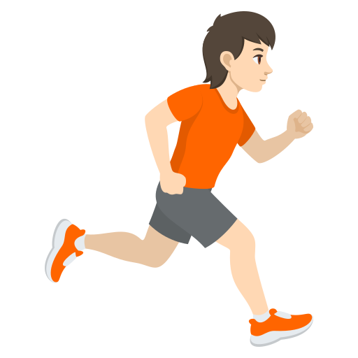 Pessoa correndo de frente para a direita: tom de pele claro para JoyPixels 10.0