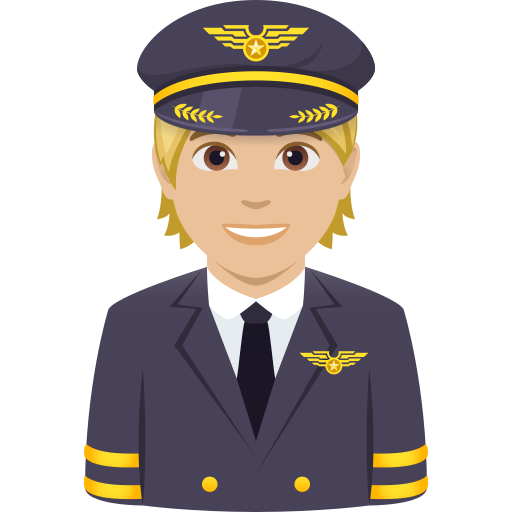 Пілот: світлий тон шкіри для JoyPixels 10.0