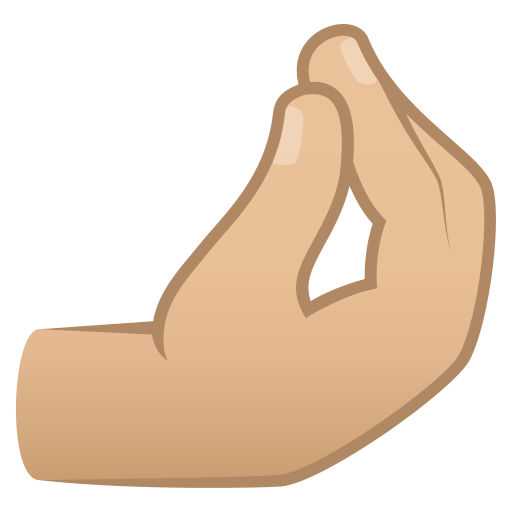 Dedos Comprimidos: Pele Morena Clara para JoyPixels 10.0