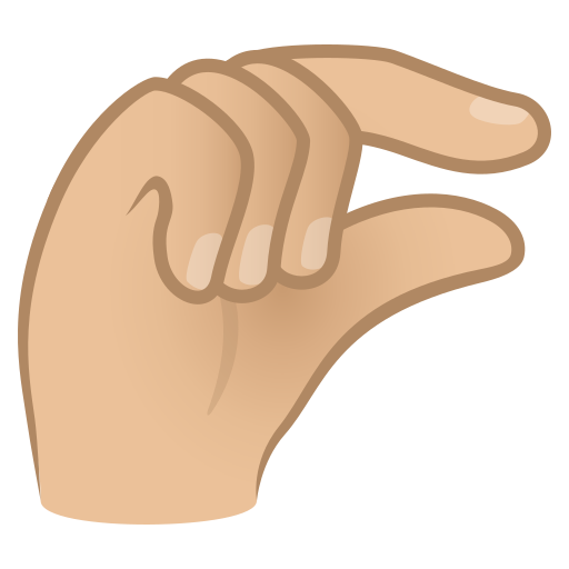 Mão Beliscando: Pele Morena Clara para JoyPixels 10.0