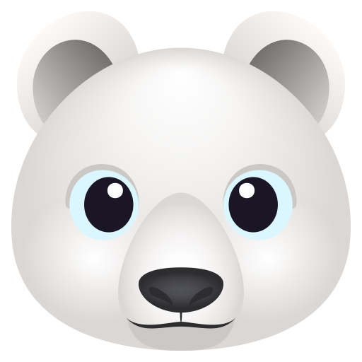 Морда белого медведя для JoyPixels 10.0