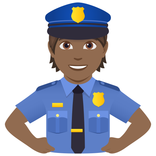 Policial: Pele Morena Escura para JoyPixels 10.0