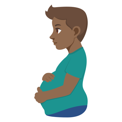 Homem Grávido: Pele Morena Escura para JoyPixels 10.0