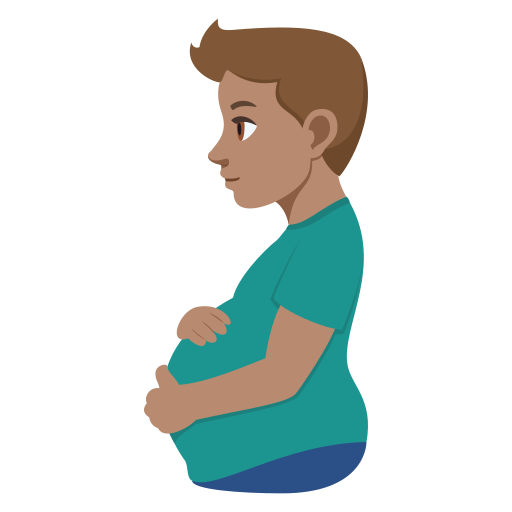 Вагітний чоловік: середній тон шкіри для JoyPixels 10.0