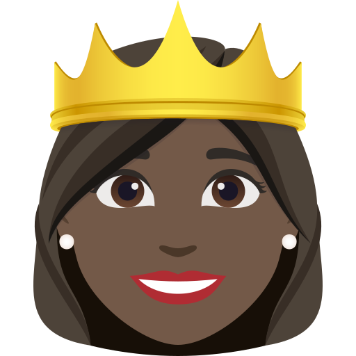 Принцеса: дуже темний тон шкіри для JoyPixels 10.0