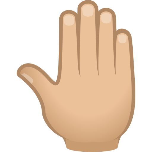 Dorso Da Mão Levantado: Pele Morena Clara para JoyPixels 10.0