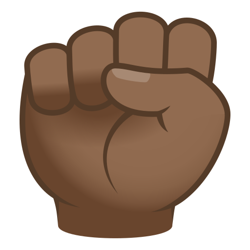 Punho Levantado: Pele Morena Escura para JoyPixels 10.0