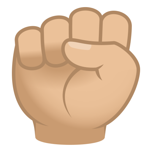 Punho Levantado: Pele Morena Clara para JoyPixels 10.0