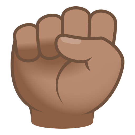 Punho Levantado: Pele Morena para JoyPixels 10.0