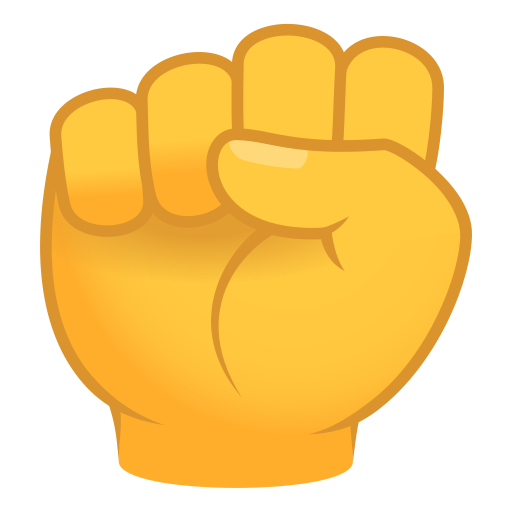 Піднятий кулак для JoyPixels 10.0