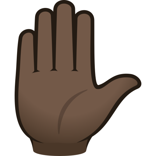 Mão Levantada: Pele Escura para JoyPixels 10.0