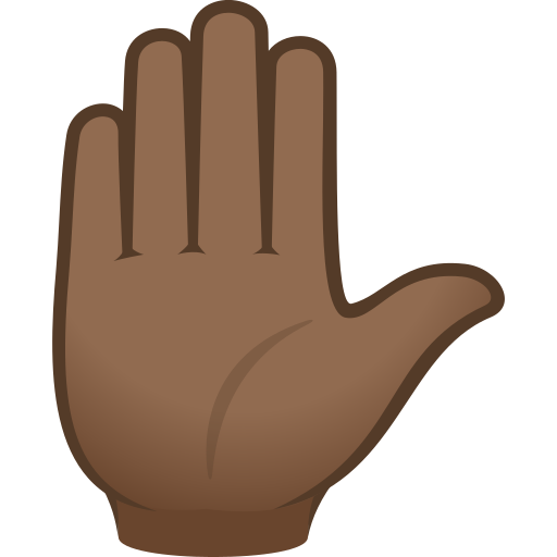 Mão Levantada: Pele Morena Escura para JoyPixels 10.0