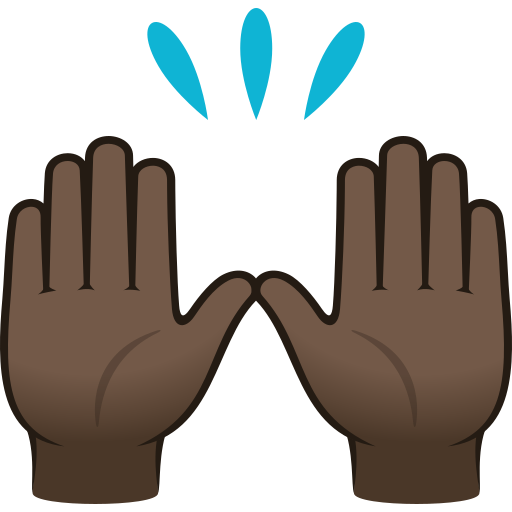 Mãos Para Cima: Pele Escura para JoyPixels 10.0