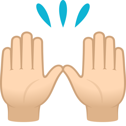 Mãos Para Cima: Pele Clara para JoyPixels 10.0