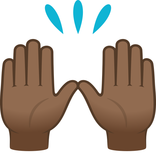 Mãos Para Cima: Pele Morena Escura para JoyPixels 10.0