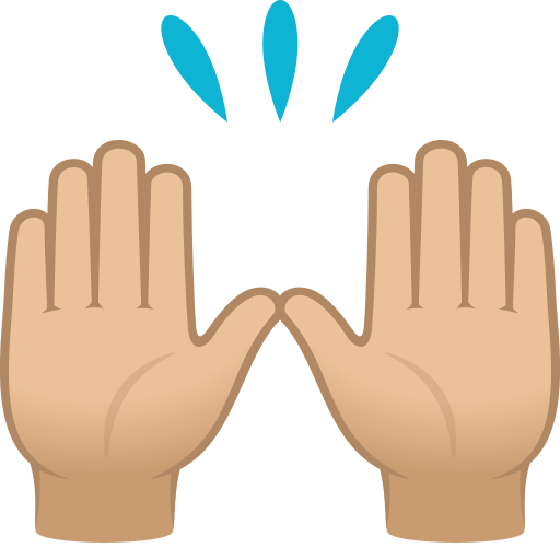 Mãos Para Cima: Pele Morena Clara para JoyPixels 10.0