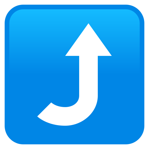 Стрілка вправо з поворотом вгору для JoyPixels 10.0