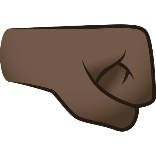 Punho Direito: Pele Escura para JoyPixels 10.0