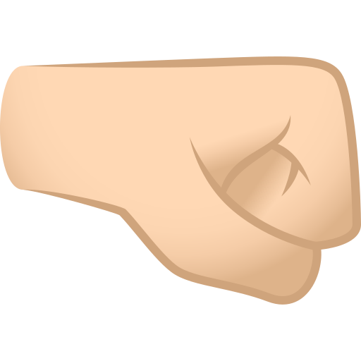 Punho Direito: Pele Clara para JoyPixels 10.0