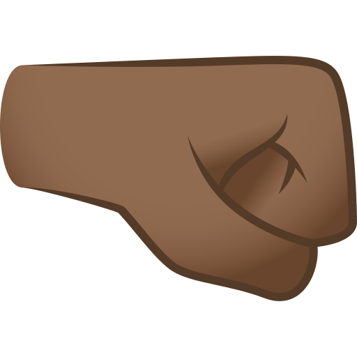 Punho Direito: Pele Morena Escura para JoyPixels 10.0