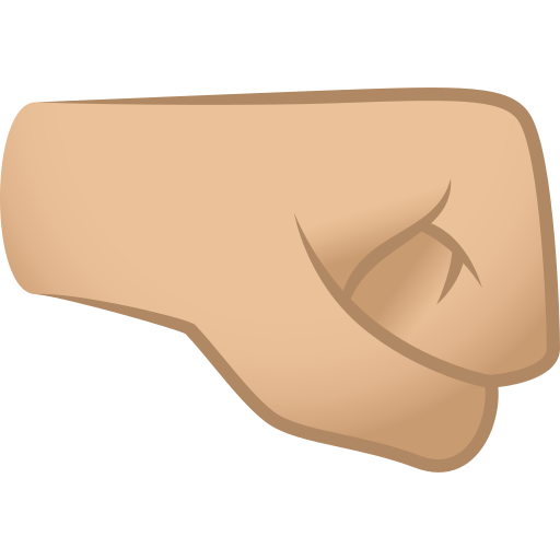 Punho Direito: Pele Morena Clara para JoyPixels 10.0