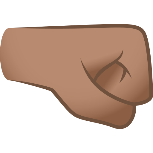 Punho Direito: Pele Morena para JoyPixels 10.0