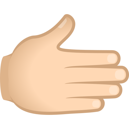 Mão Para A Direita: Pele Clara para JoyPixels 10.0