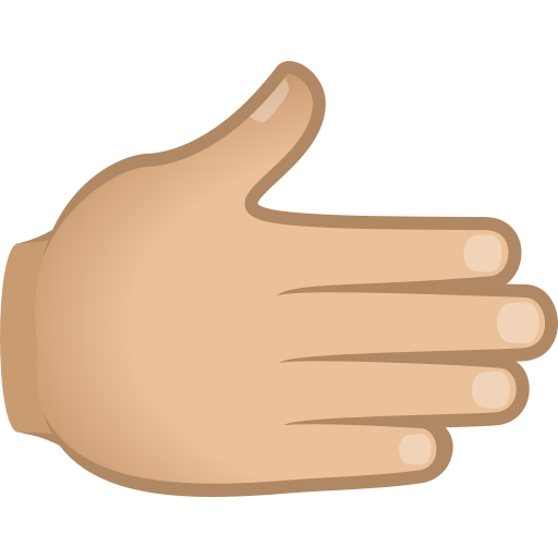 Рука праворуч: світлий тон шкіри для JoyPixels 10.0