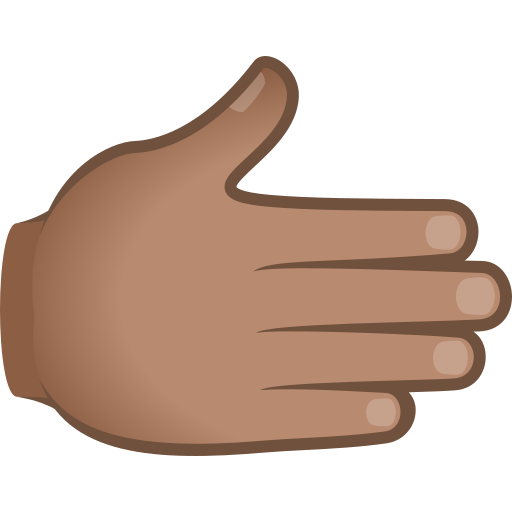 Mão Para A Direita: Pele Morena para JoyPixels 10.0