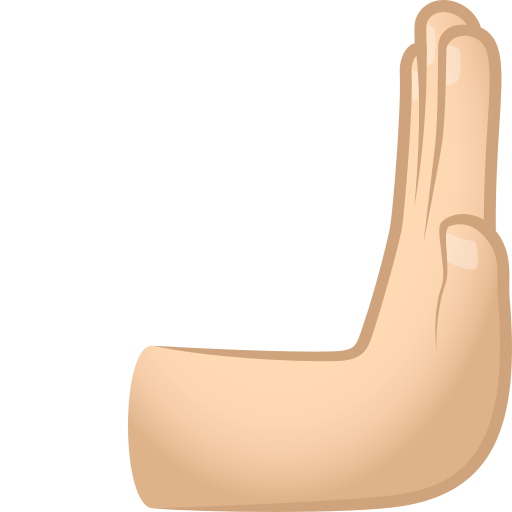 Штовхаюча рука вправо: світлий тон шкіри для JoyPixels 10.0