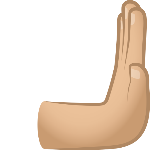Mão empurrando para a direita: tom de pele médio-claro para JoyPixels 10.0