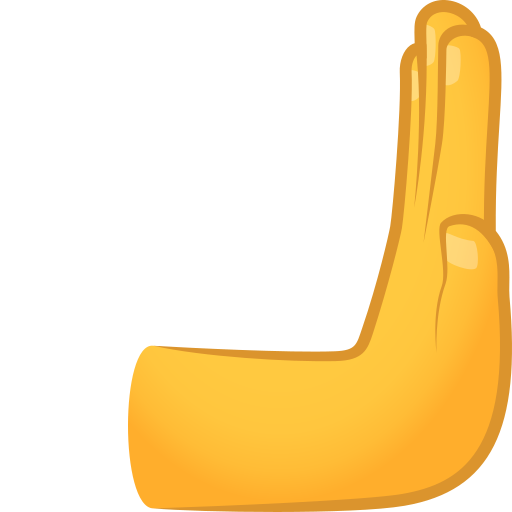 Mão empurrando para a direita para JoyPixels 10.0