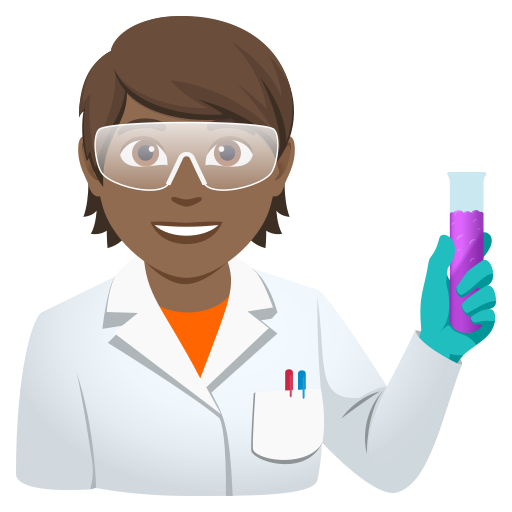 Cientista: Pele Morena Escura para JoyPixels 10.0