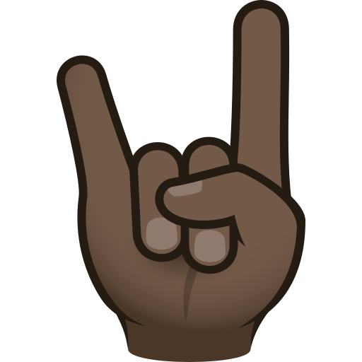 Saudação Do Rock: Pele Escura para JoyPixels 10.0