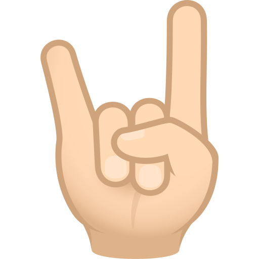 Рокерський жест: дуже світлий тон шкіри для JoyPixels 10.0