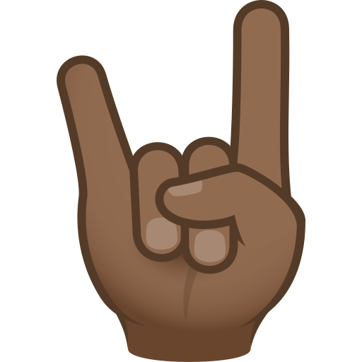 Рокерський жест: темний тон шкіри для JoyPixels 10.0