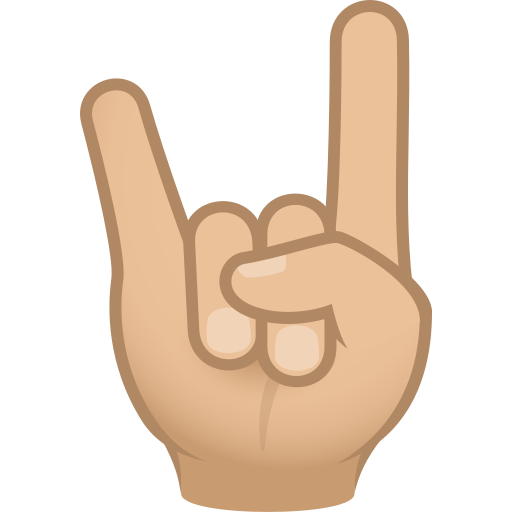 Рокерский жест: светлый тон кожи для JoyPixels 10.0