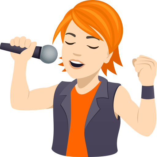 Співак: дуже світлий тон шкіри для JoyPixels 10.0