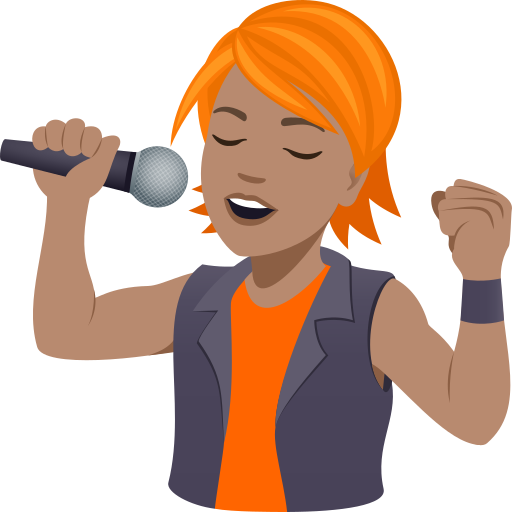 Співак: середній тон шкіри для JoyPixels 10.0