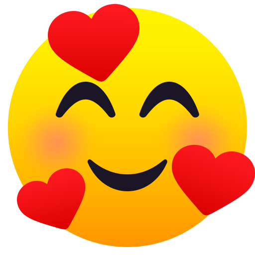 Cara sorridente com coração para JoyPixels 10.0