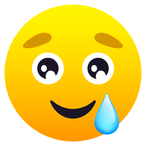 Rosto Sorridente Com Lágrima para JoyPixels 10.0