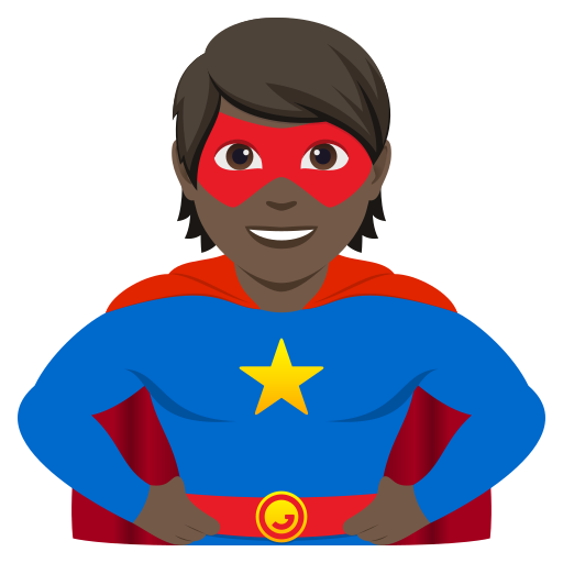 Super-Herói: Pele Escura para JoyPixels 10.0