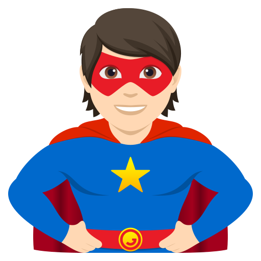 Super-Herói: Pele Clara para JoyPixels 10.0