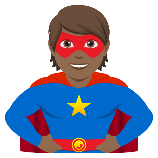 Super-Herói: Pele Morena Escura para JoyPixels 10.0