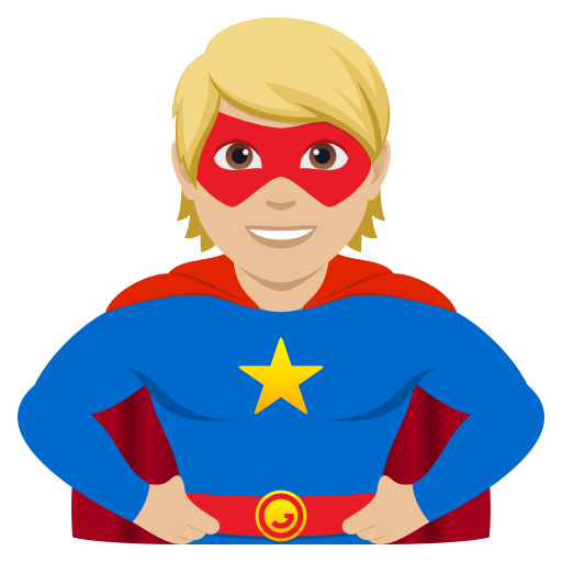 Super-Herói: Pele Morena Clara para JoyPixels 10.0