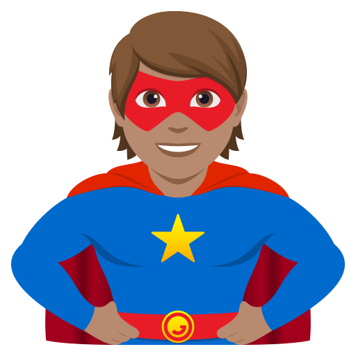 Super-Herói: Pele Morena para JoyPixels 10.0